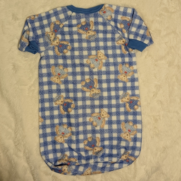Vintage OshKosh Long-sleeved Zip-up Sleep Sack Plaid with Bears - RARE - Picture 2 of 7